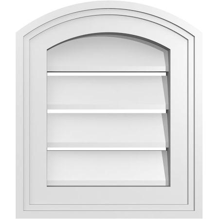 Ekena Millwork Arch Top Surface Mount PVC Gable Vent: Non-Functional, w/2"W x 1-1/2"P Brickmould Frame, 12"W x 12"H GVPAR12X1202SN